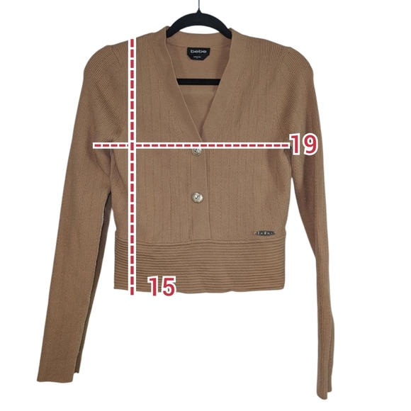 Bebe Beige Button-Up Cardigan - Picture 2 of 6